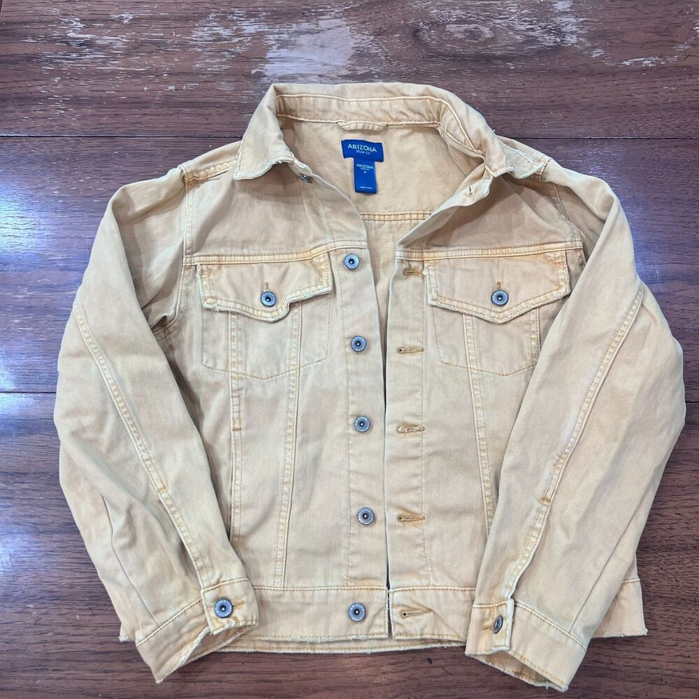 Arizona Jean Co. Mustard Yellow Denim Trucker Jacket - Women’s Sz M - 90s Style
